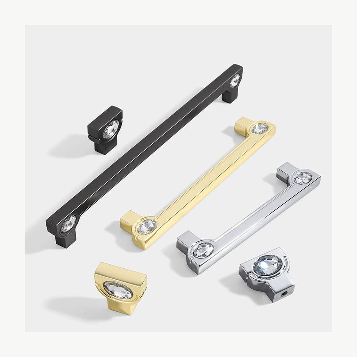 Square Crystal Knob - Crystal & Ceramic Pulls