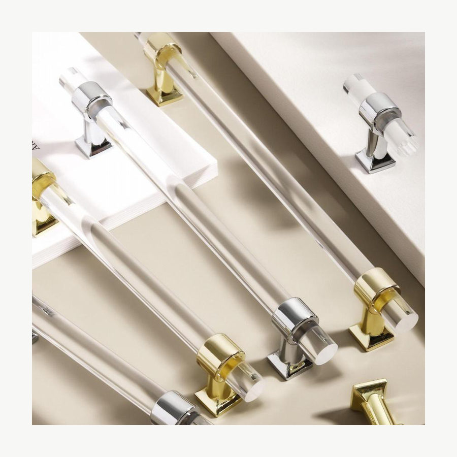 Acrylic Crystal Bar Pull - Crystal & Ceramic Pulls