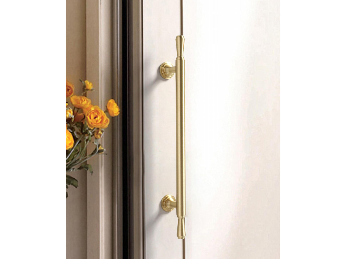 Solid Brass Pull, Round-End Bar - Solid brass cabinet hardware