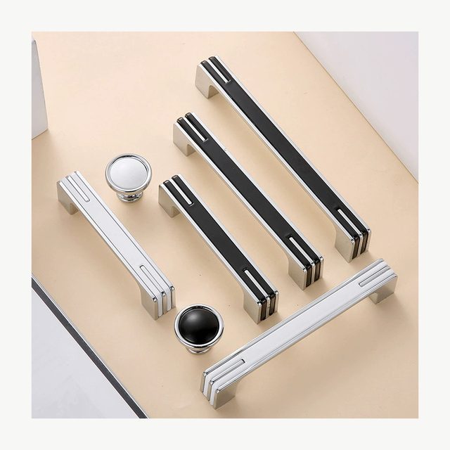 Black-Inlay Bar Pull - Zinc Alloy Pulls